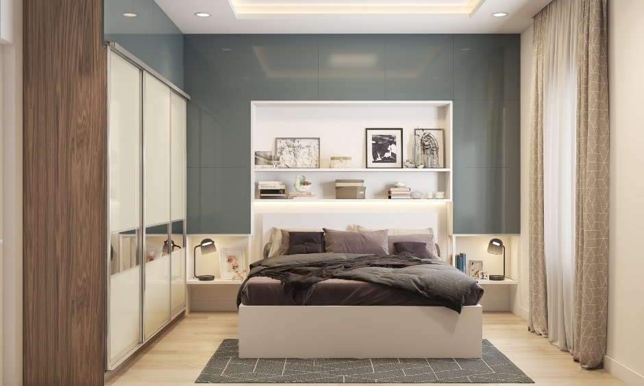 design of a bedroom with a sliding wardrobe