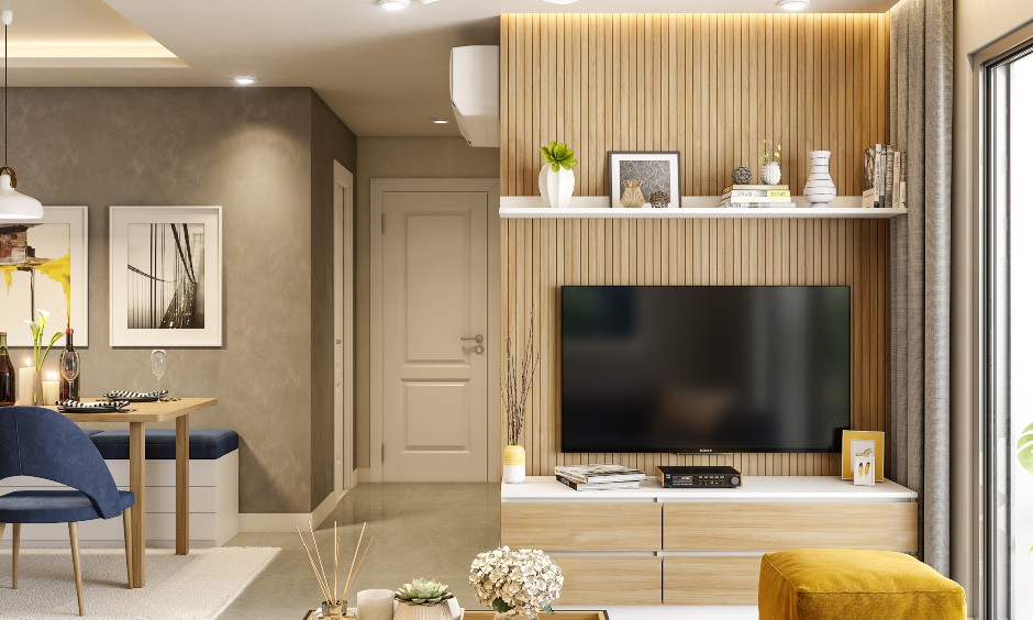 modern living room in 2bhk apartment noida delhi gurgaon