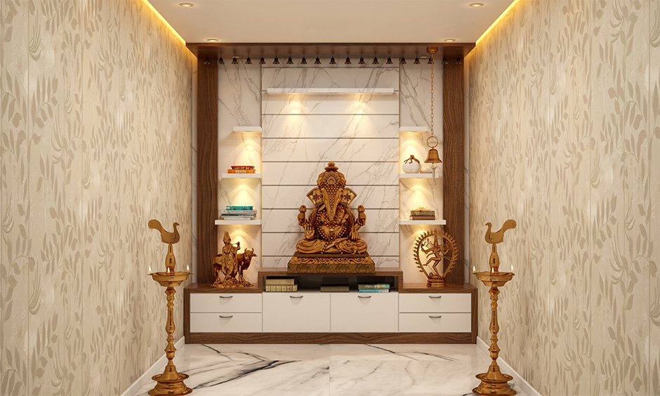 Simple Marble Pooja Mandir Designs For Home 