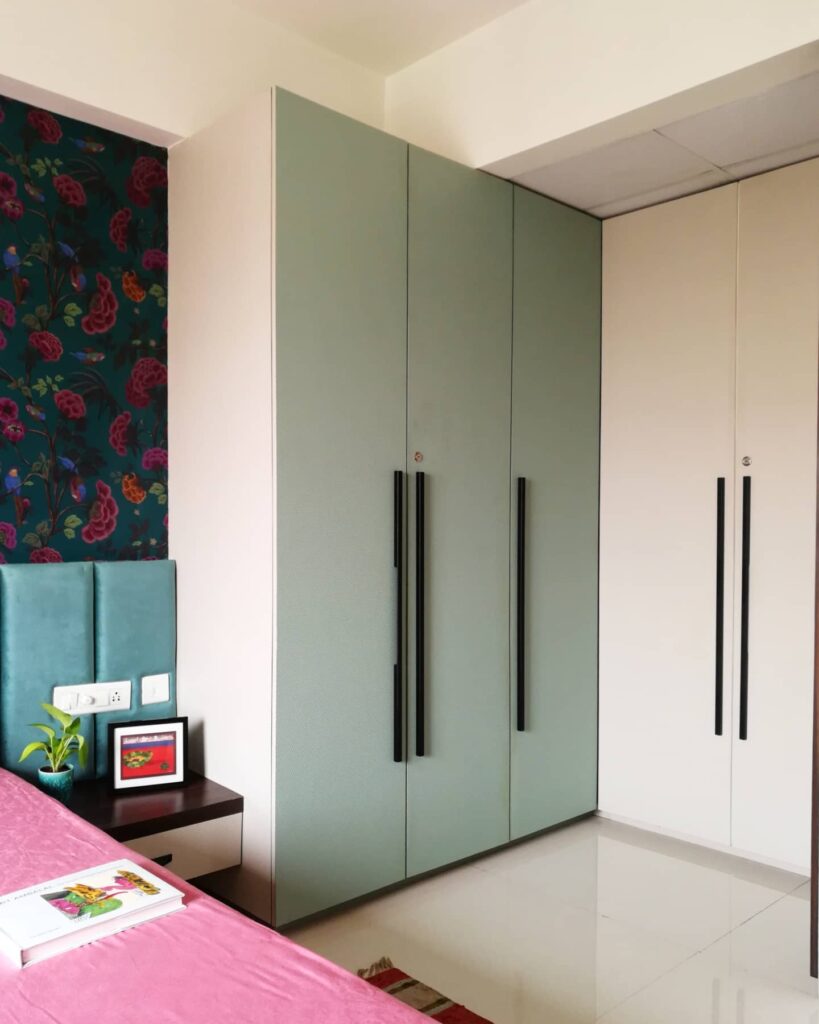 Modern Pastel Green 3 Doors Swin Wardrobe Designs
