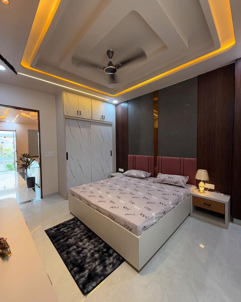 Contemporary Bedroom with LED Lighting & Modern Storage Solutions