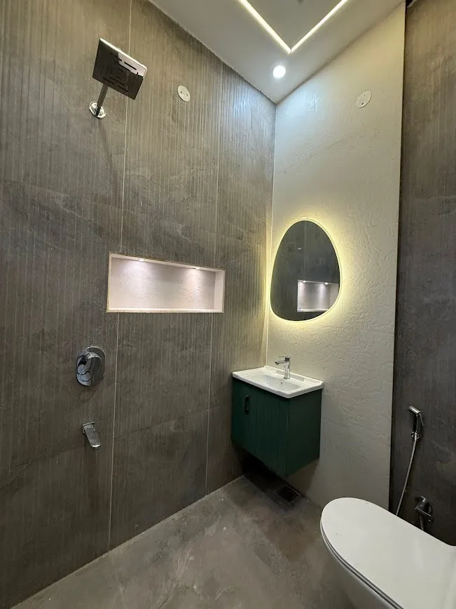 Modern Bathroom with Floating Vanity & Backlit Mirror | Contemporary Bathroom Design
