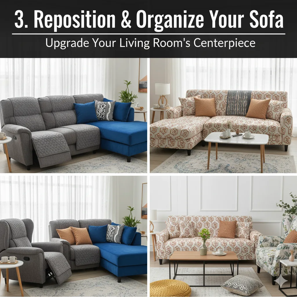 Reposition & Organize Your Sofa
