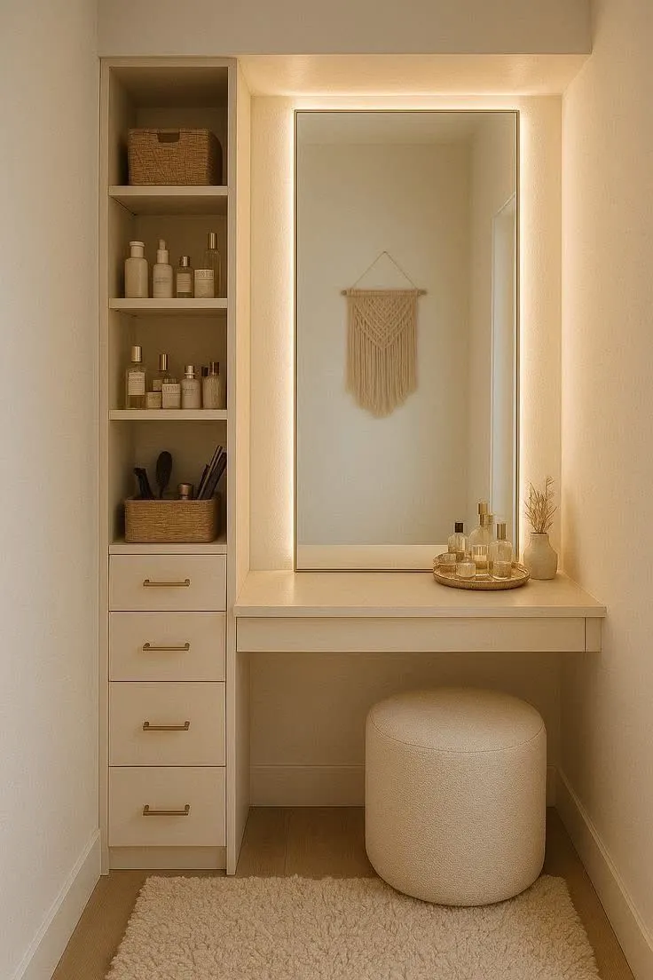 Elegant Dressing Table with LED Backlit Mirror & Storage | Modern Design  for Bedrooms