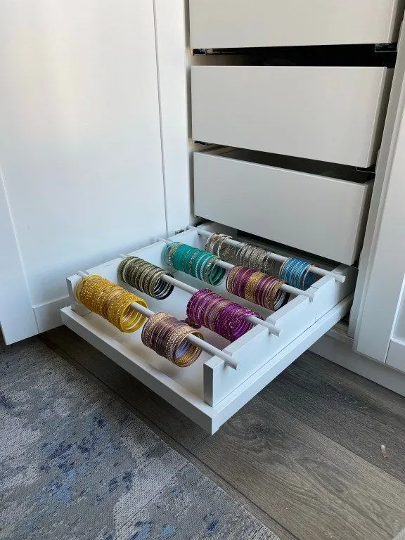 Elegant Bangle Storage Drawer with Dividers Modern Jewelry Organizer