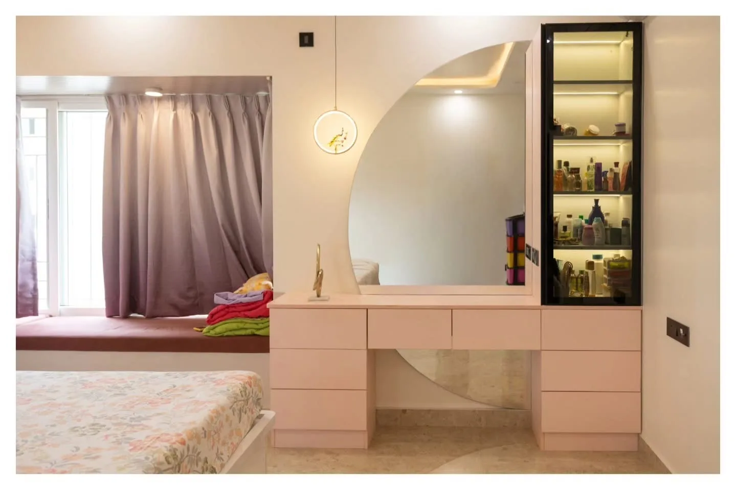 white christmas dresses Batum Dressing Unit In Oral Walnut And Frosty White Finish With Mirror main image 1