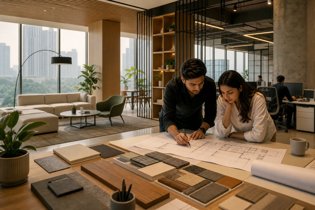 Editorial illustration for Best Office Interior Designers in Noida