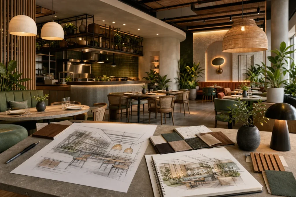 Editorial illustration for Best Restaurant Interior Design Companies in India