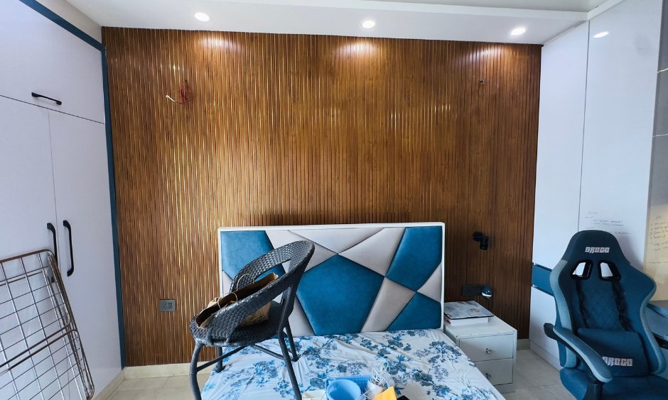 Wide view of the completed Kids bedroom